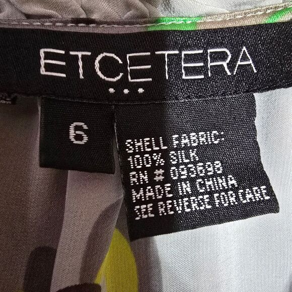 Etcetera 100% Silk oversized relaxed colourful blouse Sz 6 Resort - Picture 5 of 12